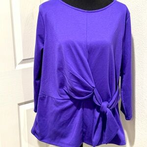 Purple sweater with knot bottom